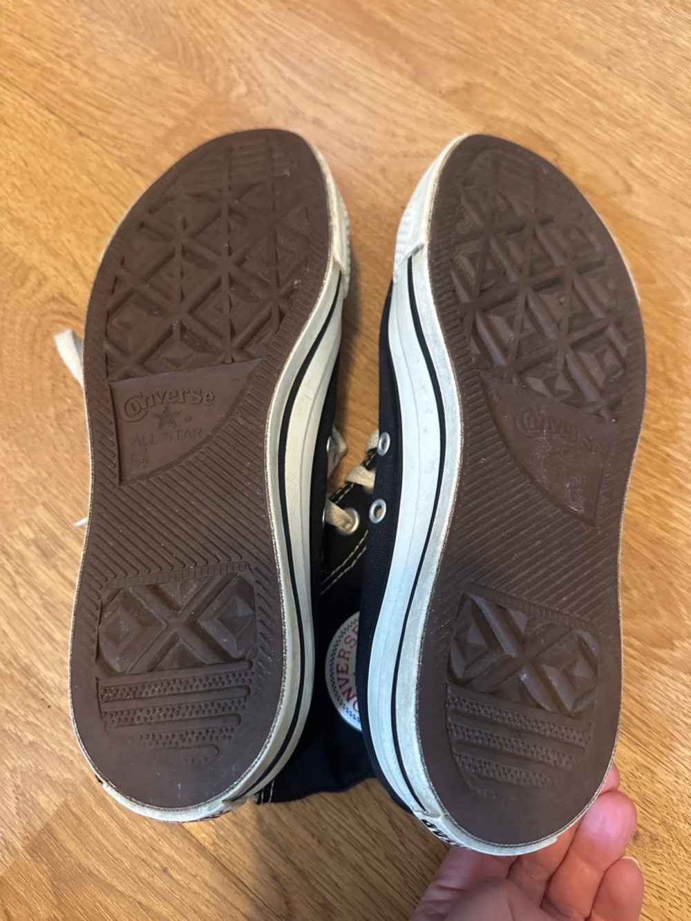 Converse Black High Top Canvas Sneakers with White Trim - Picture 8 of 16